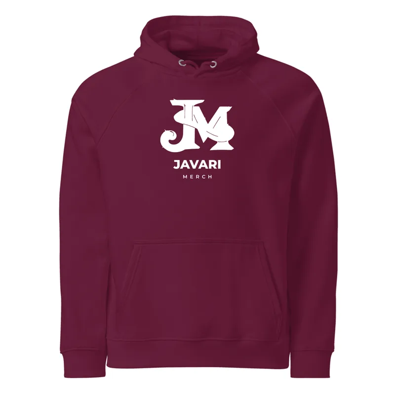 Unisex Eco Raglan Hoodie in Burgundy