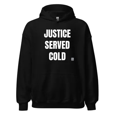 JUSTICE · SERVED · COLD in Black