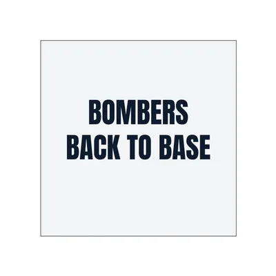 BOMBERS · BACK TO BASE in White