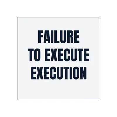 FAILURE · TO EXECUTE · EXECUTION in White