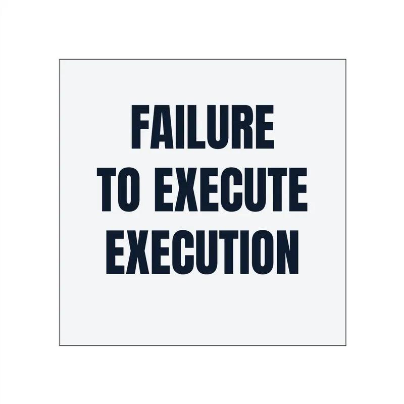 FAILURE · TO EXECUTE · EXECUTION in White