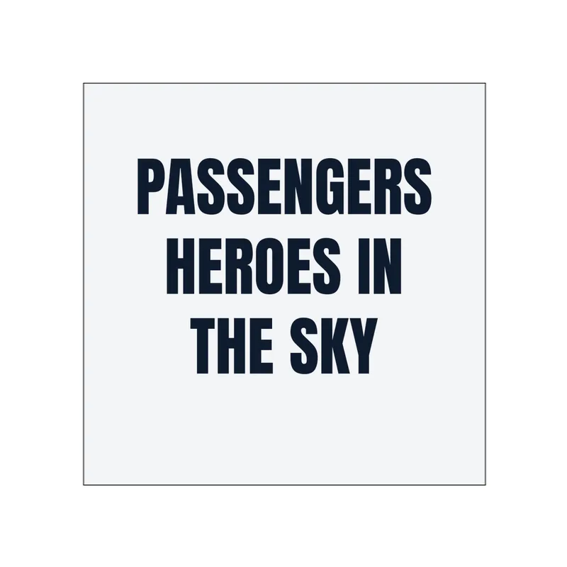PASSENGERS · HEROES IN · THE SKY in White