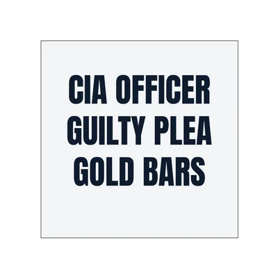 CIA OFFICER · GUILTY PLEA · GOLD BARS in White