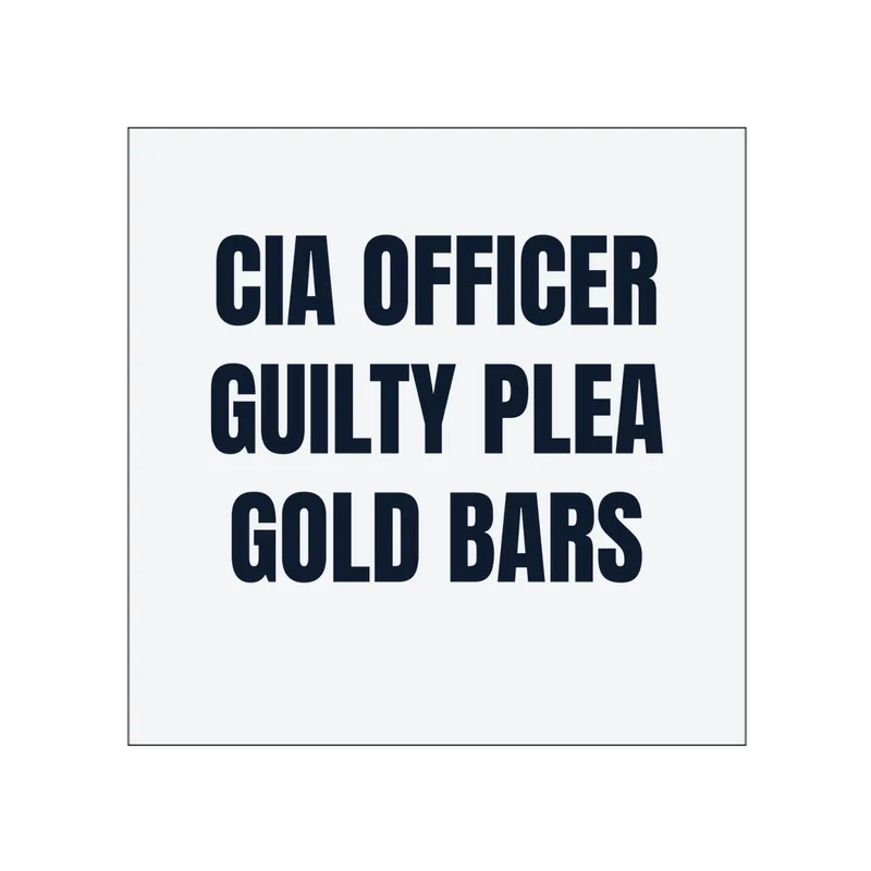CIA OFFICER · GUILTY PLEA · GOLD BARS in White