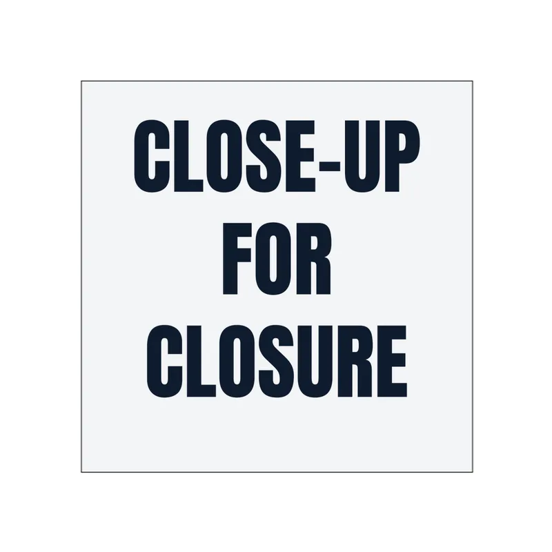 CLOSE-UP · FOR · CLOSURE in White
