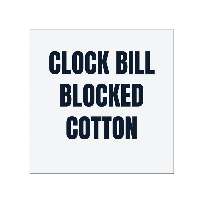 CLOCK BILL · BLOCKED · COTTON in White