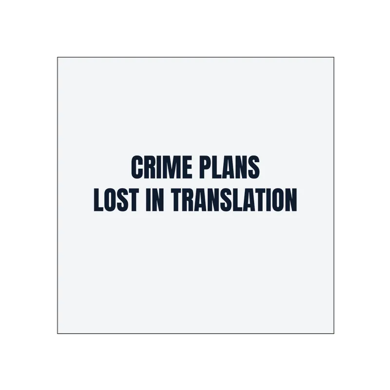 CRIME PLANS · LOST IN TRANSLATION in White
