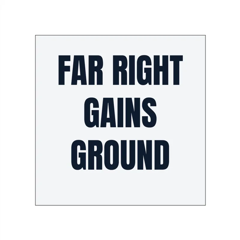 FAR RIGHT · GAINS · GROUND in White