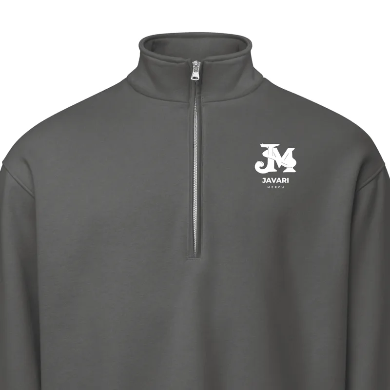 Unisex Heavyweight Half Zip Pullover in Asphalt