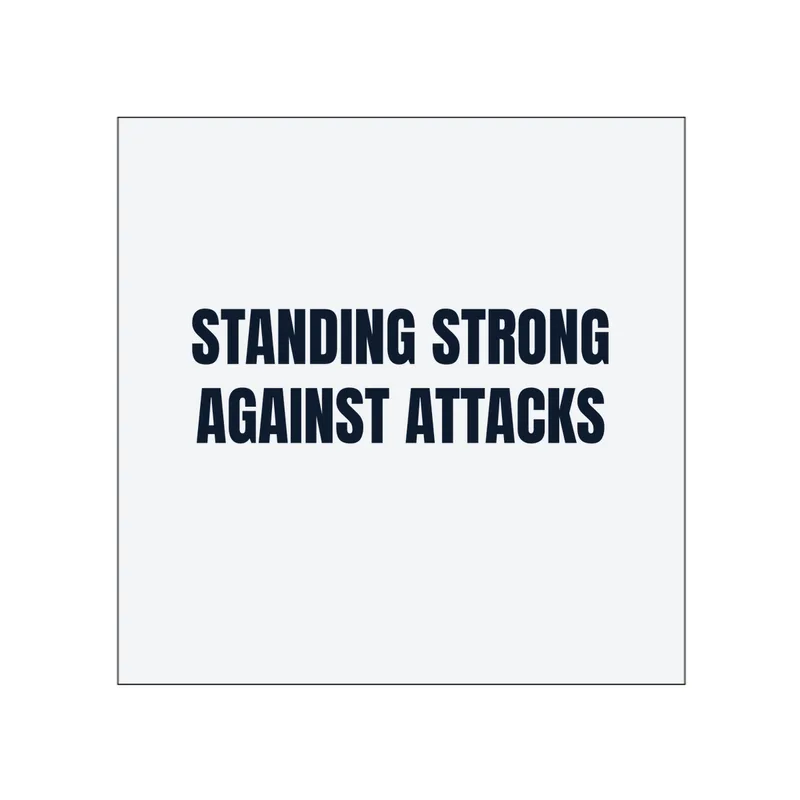 STANDING STRONG · AGAINST ATTACKS in White