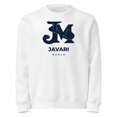 Unisex Organic Mid-Weight Roller Sweatshirt in White