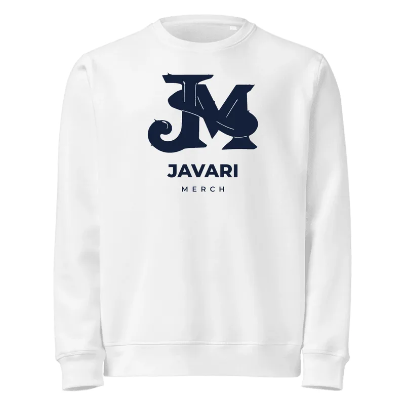Unisex Organic Mid-Weight Roller Sweatshirt in White