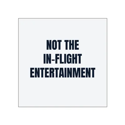 NOT THE · IN-FLIGHT · ENTERTAINMENT in White