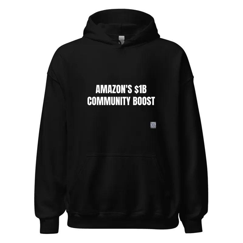AMAZON'S $1B · COMMUNITY BOOST in Black