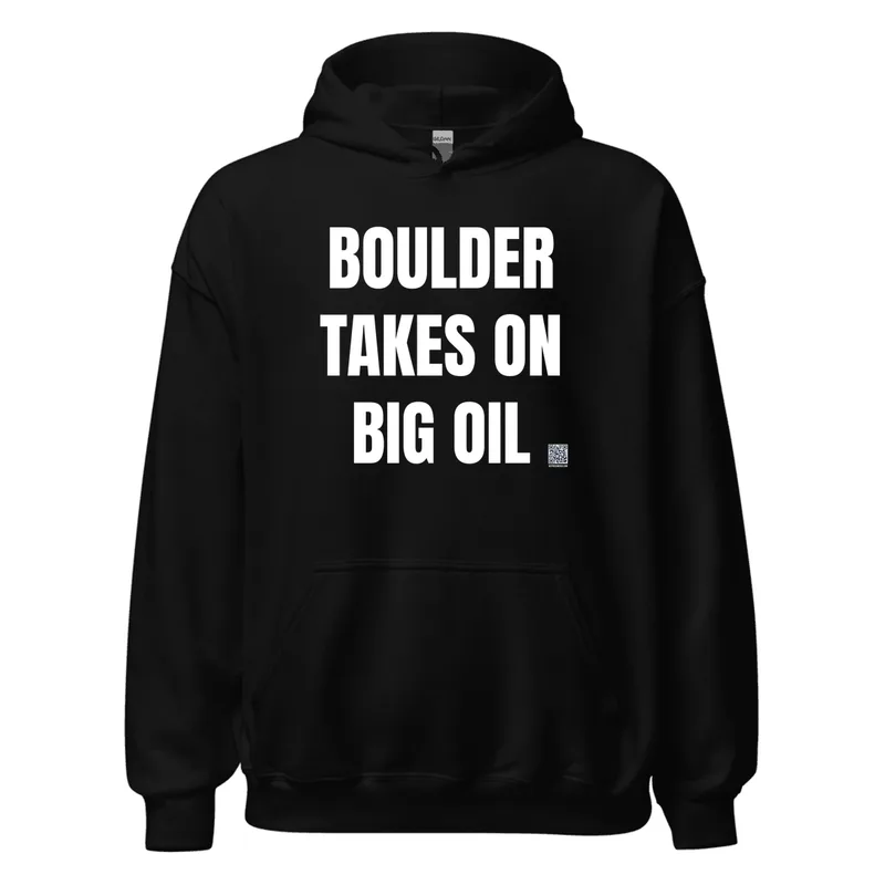 BOULDER · TAKES ON · BIG OIL in Black