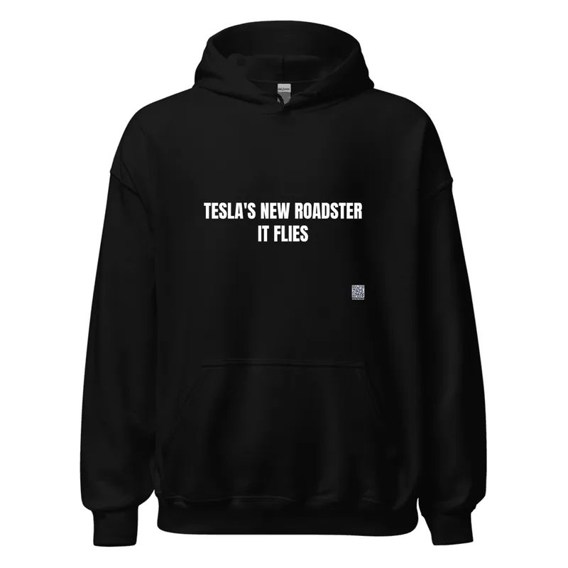 TESLA'S NEW ROADSTER · IT FLIES in Black