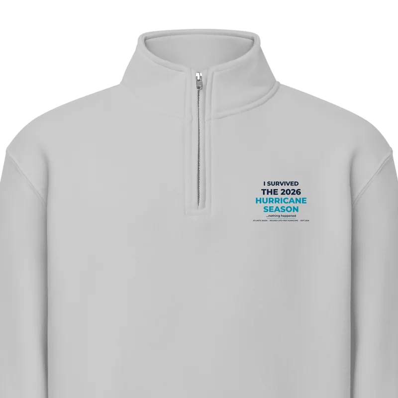 Unisex Premium Quarter Zip Sweatshirt in Heather Grey