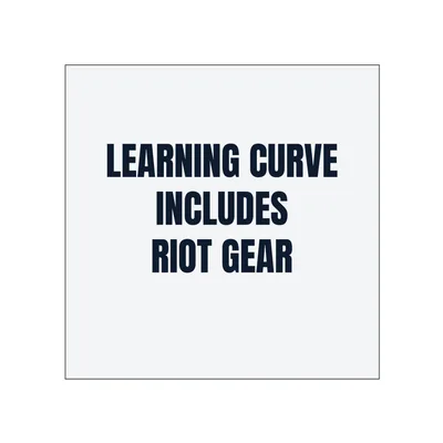LEARNING CURVE · INCLUDES · RIOT GEAR in White