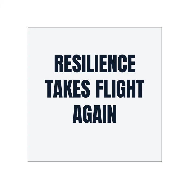 RESILIENCE · TAKES FLIGHT · AGAIN in White