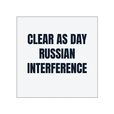 CLEAR AS DAY · RUSSIAN · INTERFERENCE in White