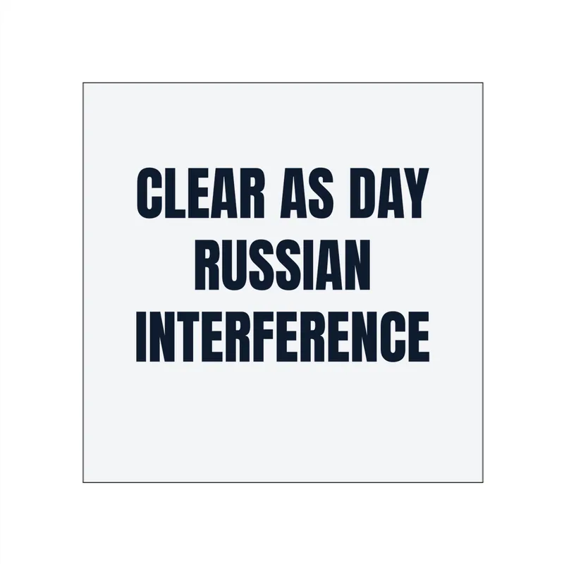 CLEAR AS DAY · RUSSIAN · INTERFERENCE in White