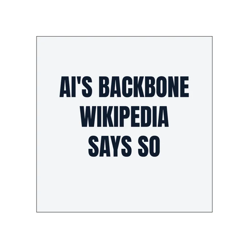 AI'S BACKBONE · WIKIPEDIA · SAYS SO in White