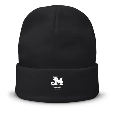 12" Cuffed Knit Beanie in Black