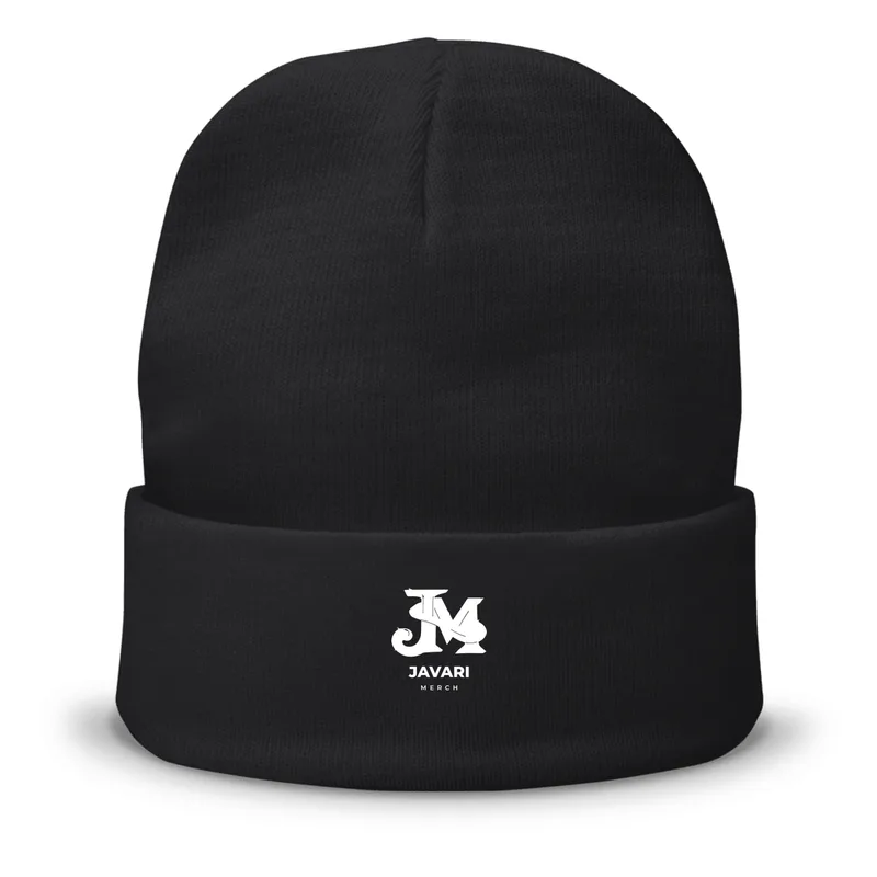 12" Cuffed Knit Beanie in Black