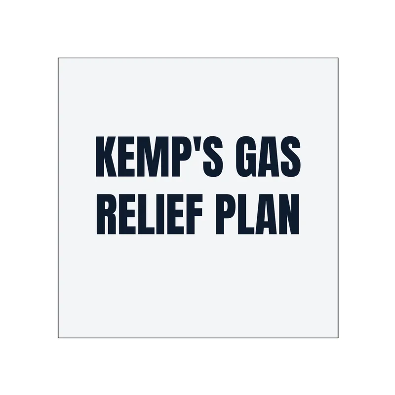 KEMP'S GAS · RELIEF PLAN in White