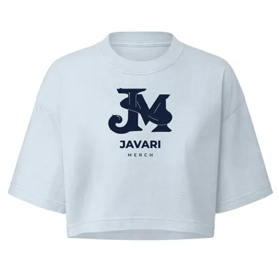 Women's Garment Dye Cropped Tee in Light Washed Denim