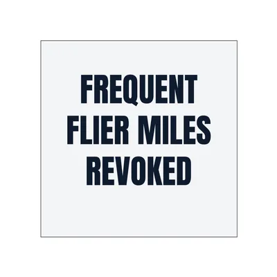 FREQUENT · FLIER MILES · REVOKED in White