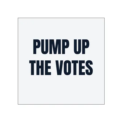 PUMP UP · THE VOTES in White