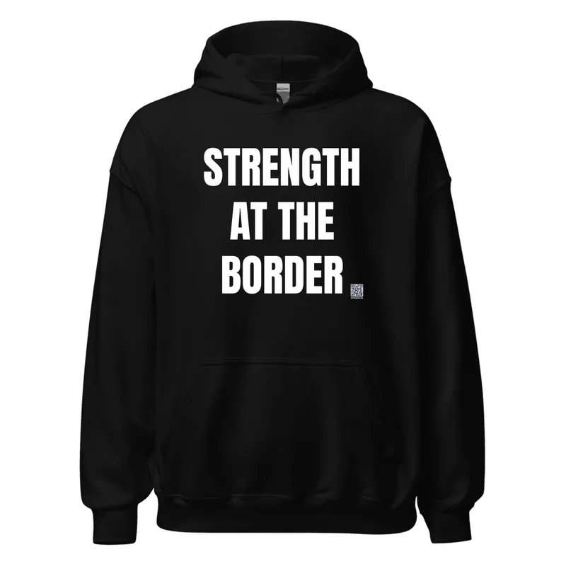 STRENGTH · AT THE · BORDER in Black