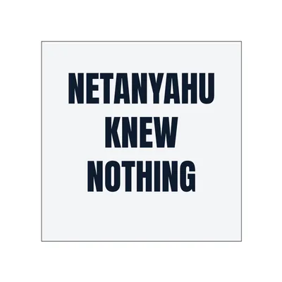 NETANYAHU · KNEW · NOTHING in White