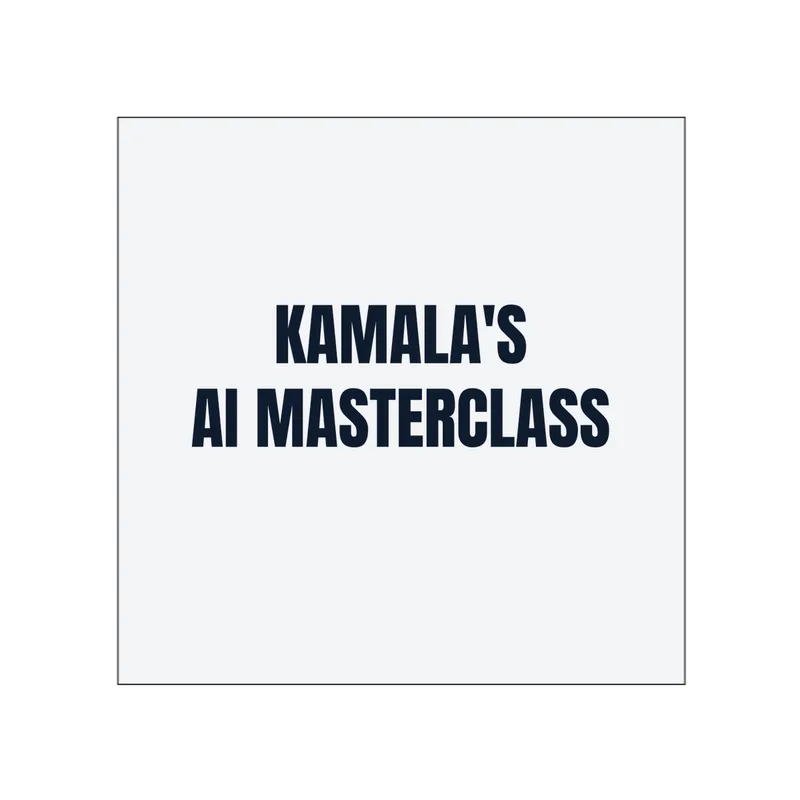 KAMALA'S · AI MASTERCLASS in White