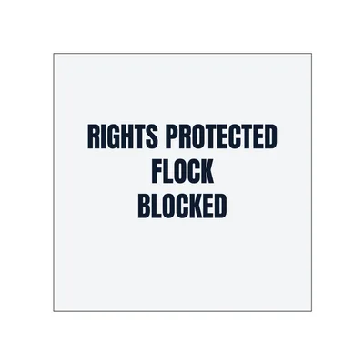 RIGHTS PROTECTED · FLOCK · BLOCKED in White