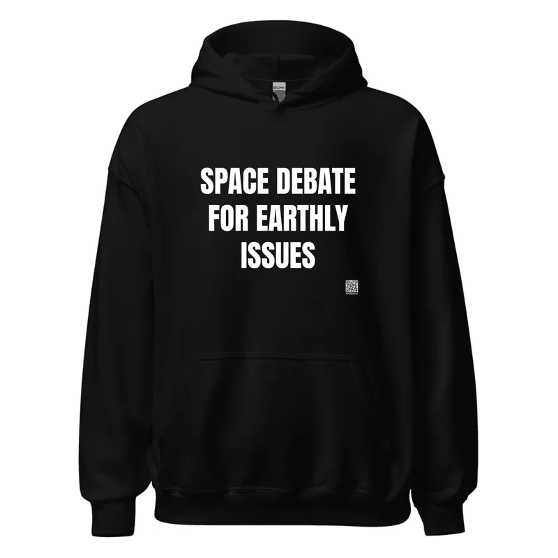 SPACE DEBATE · FOR EARTHLY · ISSUES in Black