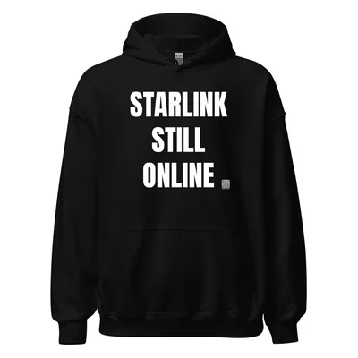 STARLINK · STILL · ONLINE in Black