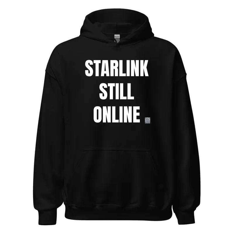 STARLINK · STILL · ONLINE in Black