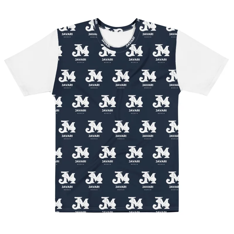 All-Over Print Men’s Cotton Crew Neck T-Shirt in White