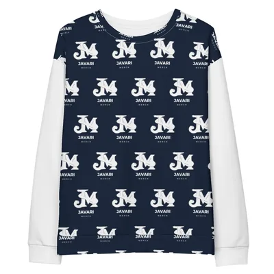 All-Over Print Unisex Cotton Sweatshirt in White