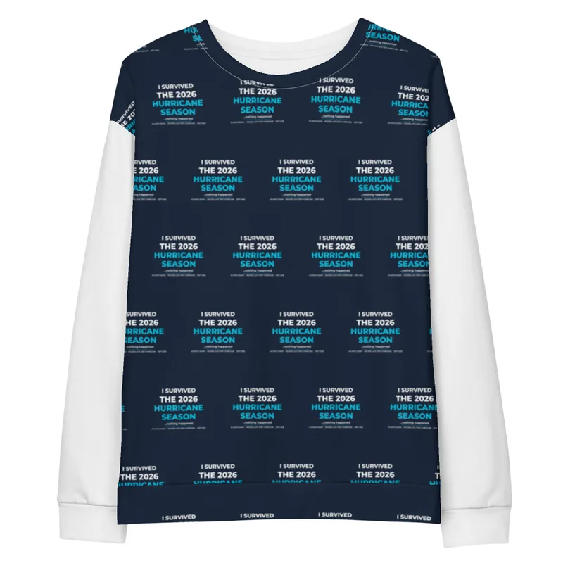 All-Over Print Unisex Cotton Sweatshirt in White