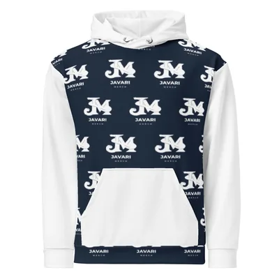 All-Over Print Unisex Cotton Hoodie in White