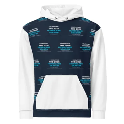 All-Over Print Unisex Cotton Hoodie in White