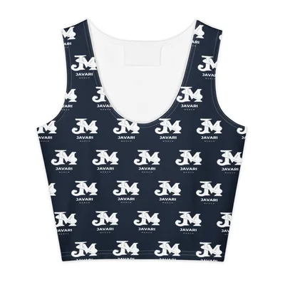 All-Over Print Cotton Crop Top in White
