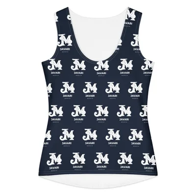 All-Over Print Women's Cotton Tank Top in White
