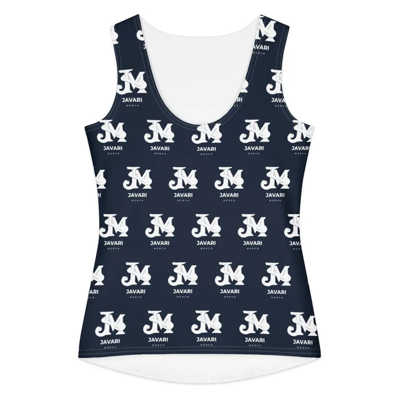 All-Over Print Women's Cotton Tank Top in White