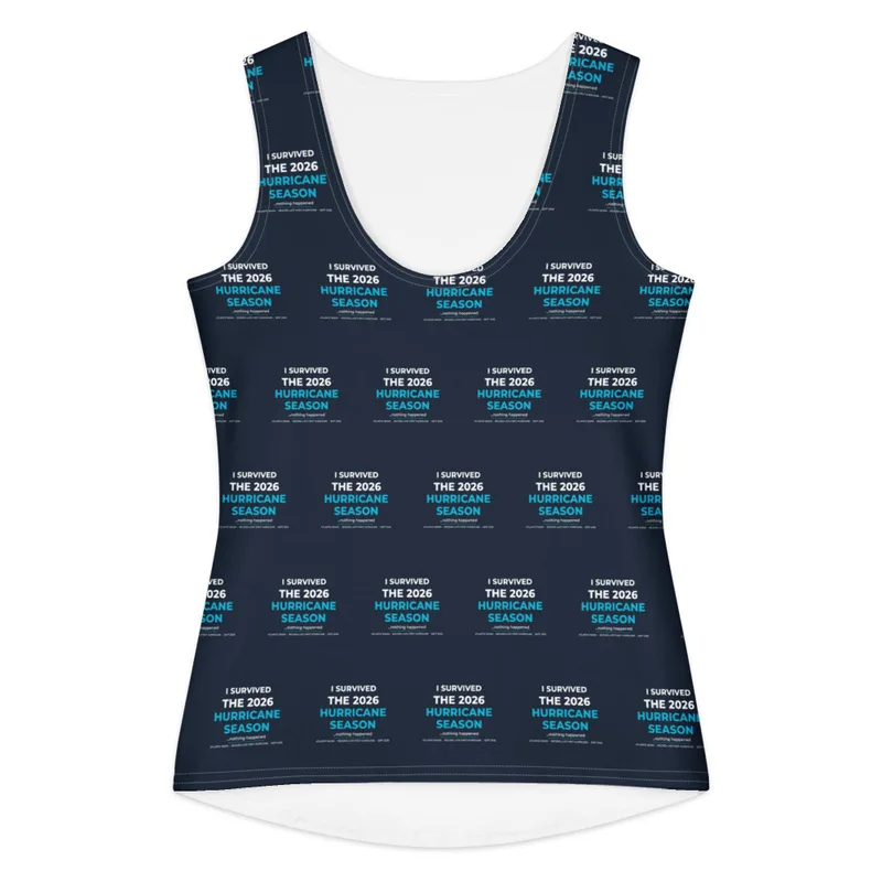 All-Over Print Women's Cotton Tank Top in White