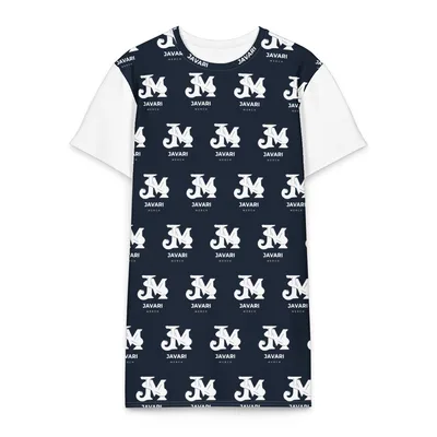 All-Over Print Cotton T-Shirt Dress in White