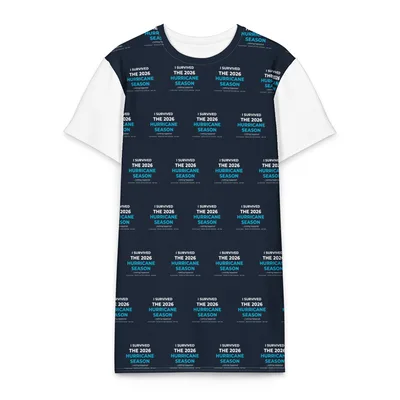 All-Over Print Cotton T-Shirt Dress in White